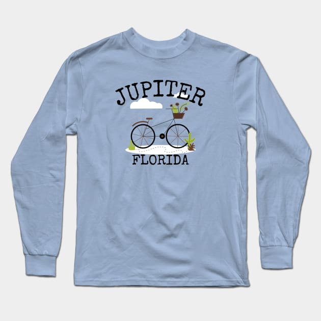 Jupiter, Florida Bicycle Long Sleeve T-Shirt by Mountain Morning Graphics